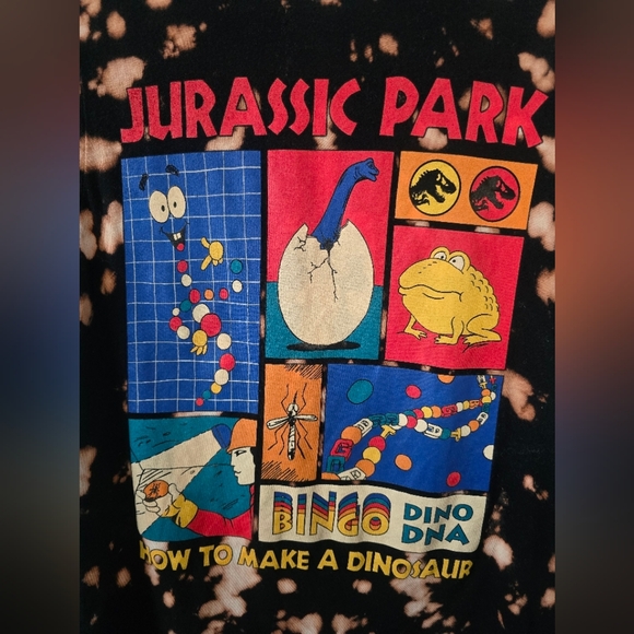 Upcycled Reverse Tie-Dye Jurassic Park Kids Shirt - Picture 3 of 4